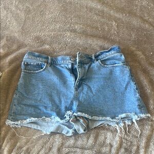 Denim Frayed Hem Women Shorts
